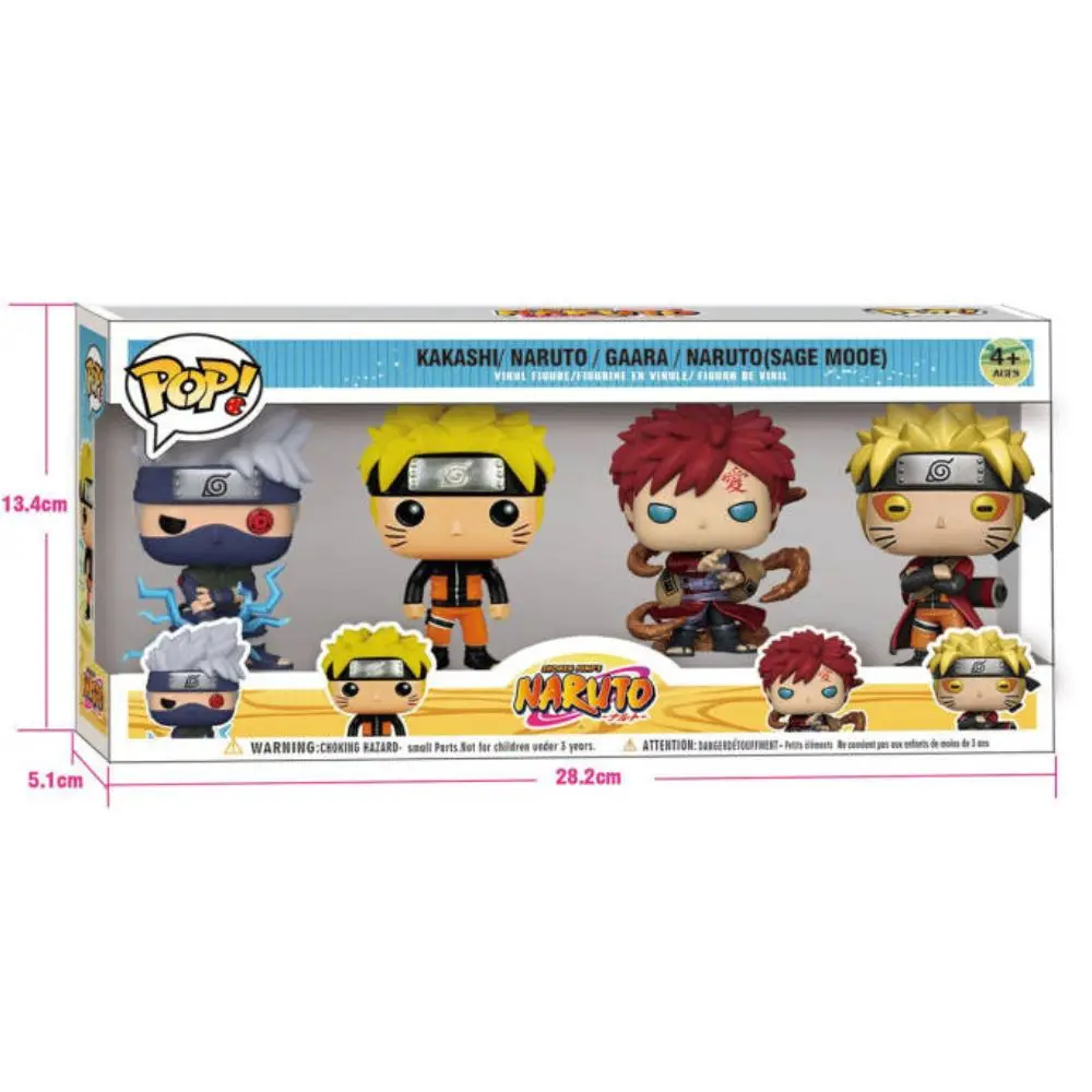 Hot 4Pcs Funko Pop NARUTO Anime Figure Toy Pvc Model Doll Collectible Action Figuras Bluey Kids christmasBirthday Gift Toy