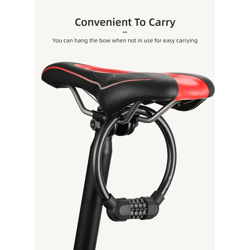 Bicycle  Lock Portable Four-digit Combination Ring Lock Light Smart Small Oval Ring Anti-theft Lock