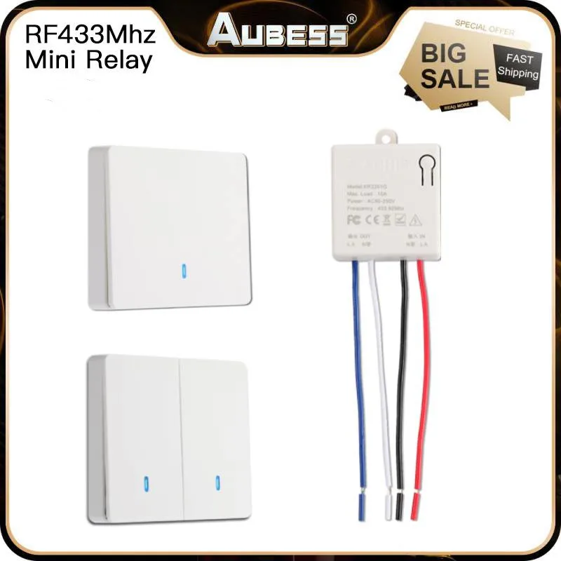 1/2 Gang Universal Wireless Smart Switch Light RF 433Mhz Wall Panel Switches Remote Control Led Light Lamp Fan Switch