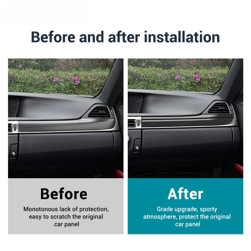 

Car Center Console Co-Pilot Panel Real Soft Carbon Fiber Sticker For Lexus GS 2012 2013 2014 2015 2016 2017 2018 2019 LHD RHD