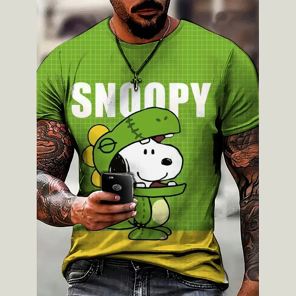 

Snoopy Cute Cartoon 3D Print Sports Fast Dry Breathable T-shirt Casual Street Y2K Adult Baby Parent-child Boy Girl Short Sleeve