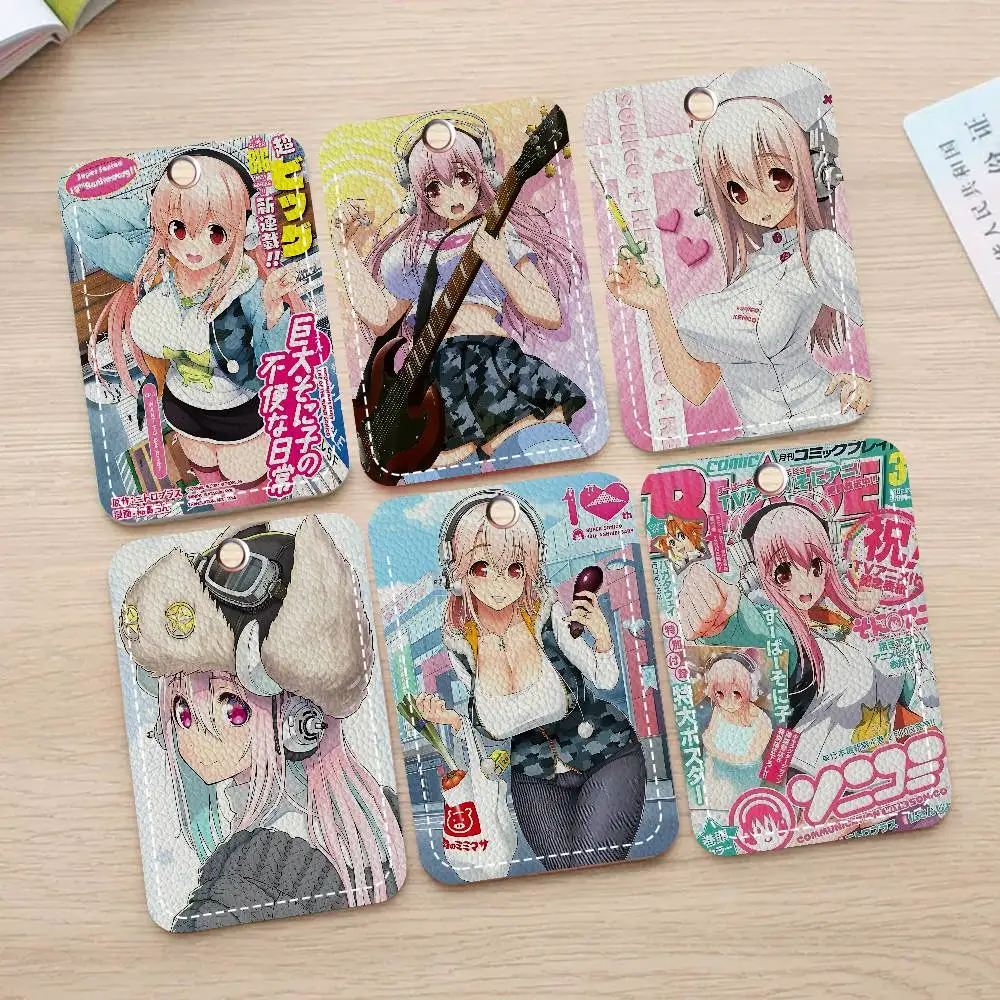S-Super Sonico Personalised Print Card Holder Suitable for Holder Girls Door Card Case Women Badge Holder Keychain