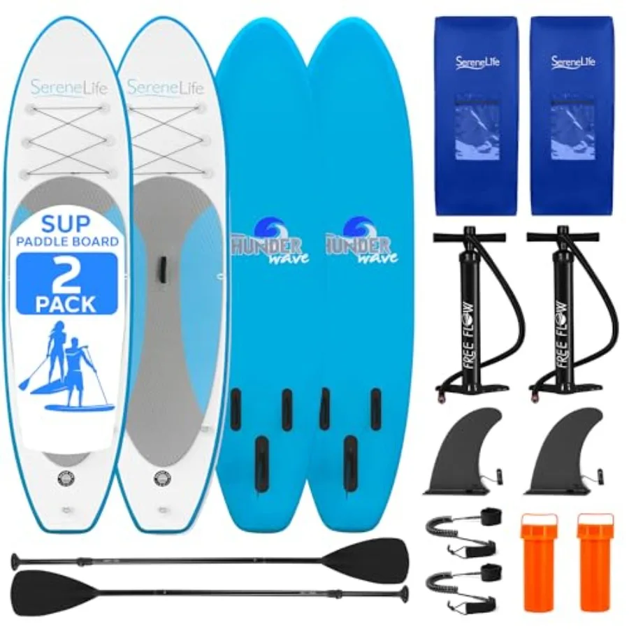 

Inflatable Stand Up Paddle Board for youth and adults PVC material blue 10 length 32 wide stable design non-slip EVA deck pad 3