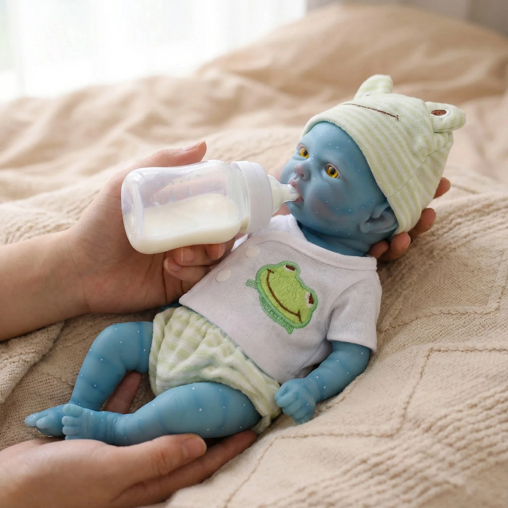 NPK 12''New Solid Super Zachte Elastische Siliconen Reborn Fairy Avatar met Hand Schilderen 3D Huid Collectible Levensechte Kunst pop