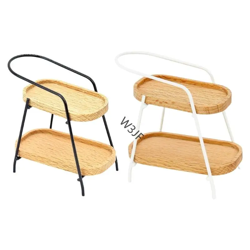 

W3JF Snacks Stand for Doll House Miniatures Wooden Zakka Toy Pretend Play Toy