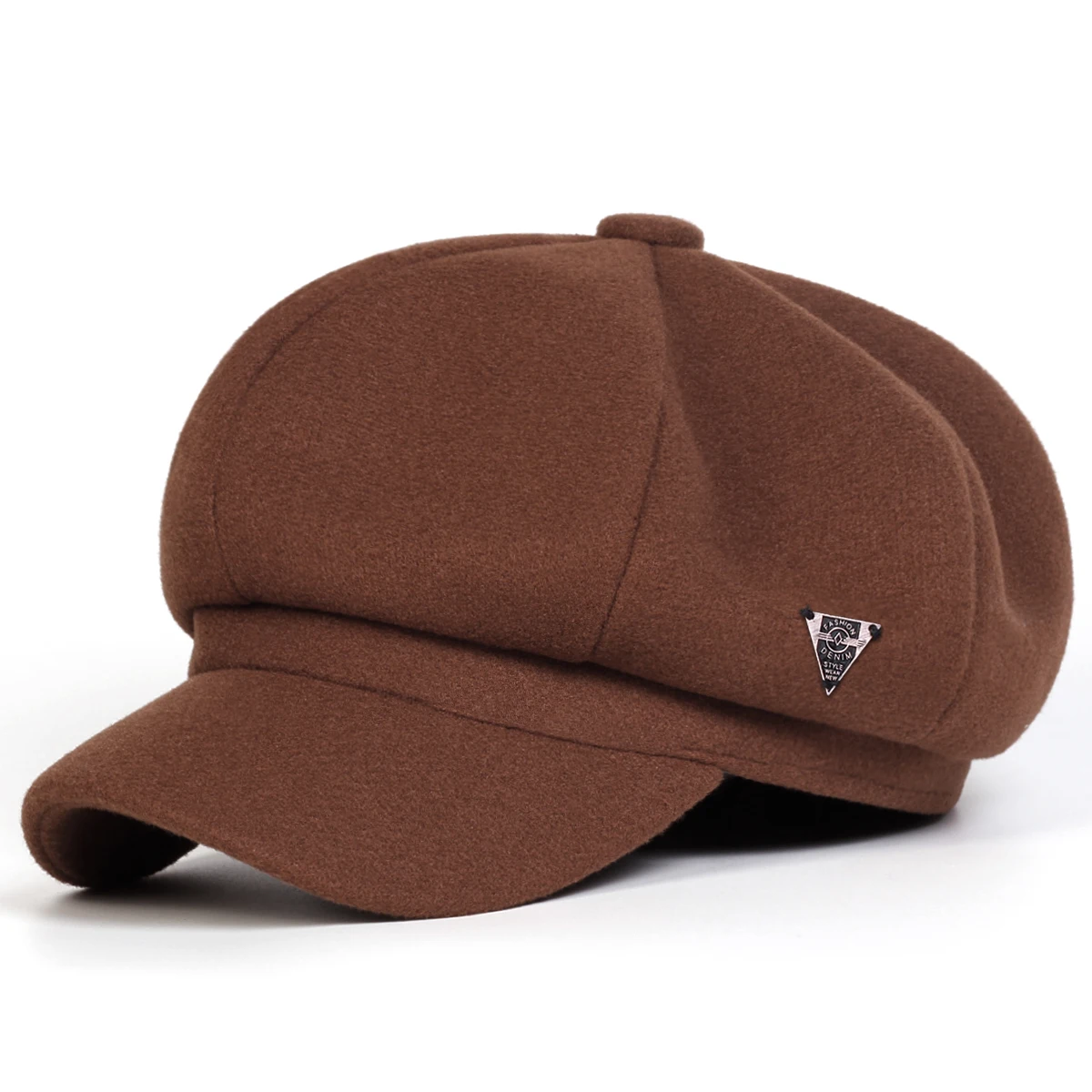 Unisex FASHION DENIM Letter Label Newsboy Hat Frühling und Herbst Retro Baskenmütze Hüte Wilde Freizeithüte Achteckige Kappe – Detail 5