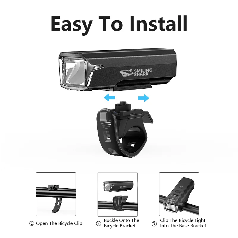 Bike Front Light USB-C Rechargeable for Night Riding, 1500mAh 4-8H Runtime, 4 Modes IPX4 Waterproof Cycling Light, High Brightness Beam with Battery Display,  Auto Sensor for MTB/Road/Mountain Bikes‌