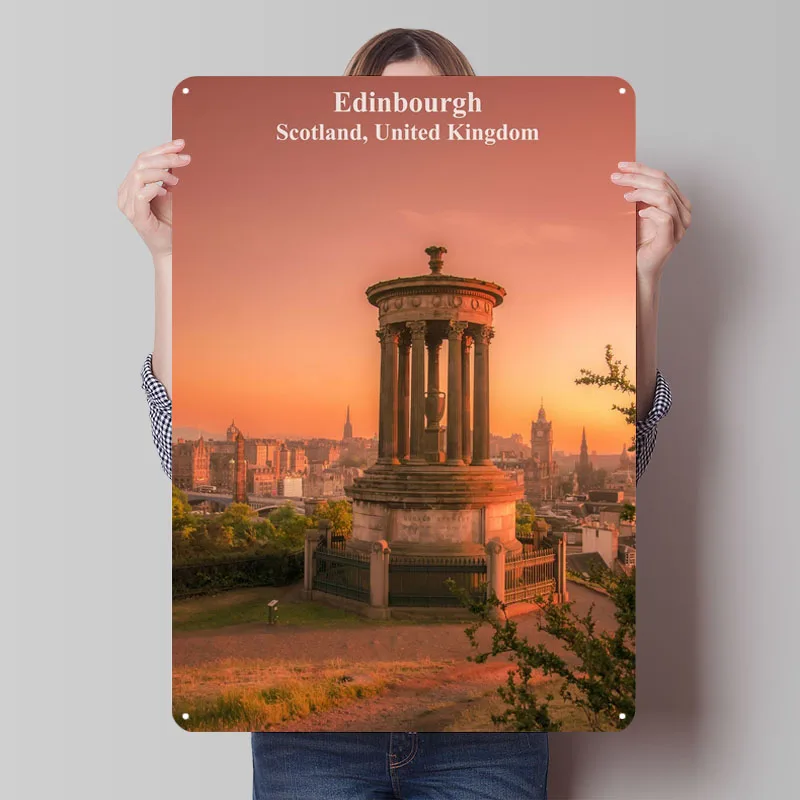 كالتون هيل ادنبره صفيح علامات التاريخية المشارك الديكور غرفة المعيشة ديكور الرجال علامة معدنية مخصصة للزينة جدار الفن #1