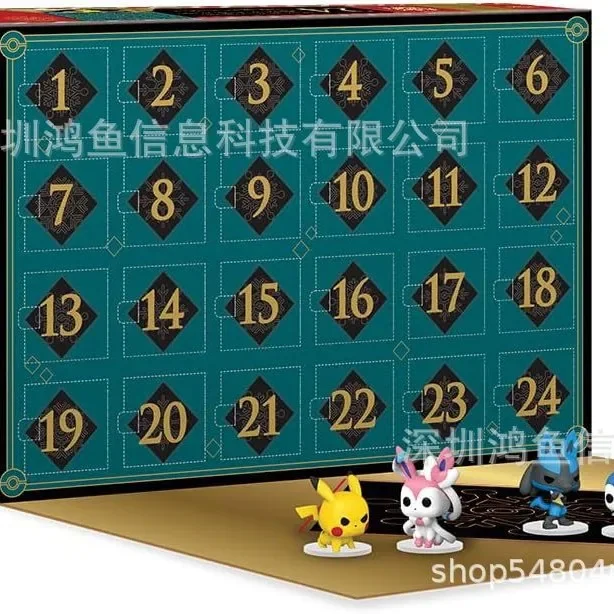 Pokemon Advent Calendar Pikachu Toys Random Box Funko Doll Model Action Figures Birthday Collection Kids Christmas Gifts