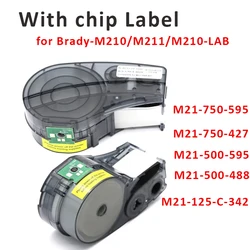 1PCS With chip Self Lam Vinyl Label Cartridge M21-750-427 Ribbon Maker Tag Work For Brady M210,M211,M210-LAB Labeller Printer