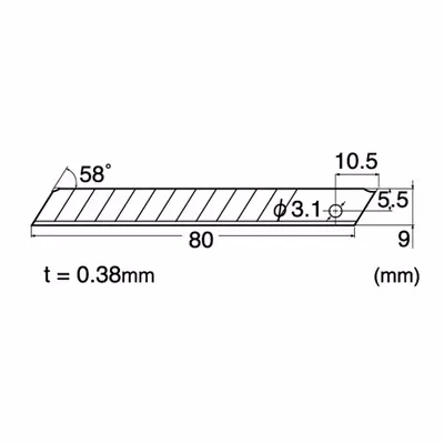 일본 NT 커터 유틸리티 블레이드, 커팅 벽지 필름 미디엄 나이프, 소형 BA-160 블레이드, 9mm