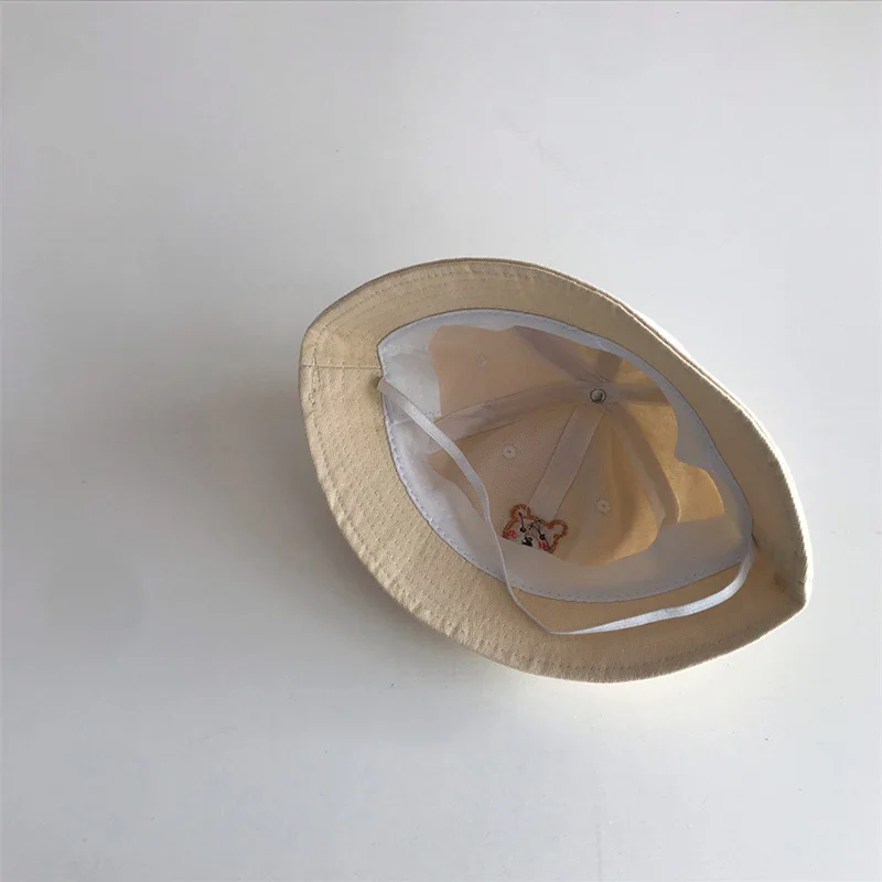 قبعة صياد أطفال كورية ، أقنعة واقية من الشمس في الهواء الطلق ، بلون واحد ، قبعات حوض للأطفال ، قبعة دلو قطنية للأطفال ، أولاد وبنات لطيفة