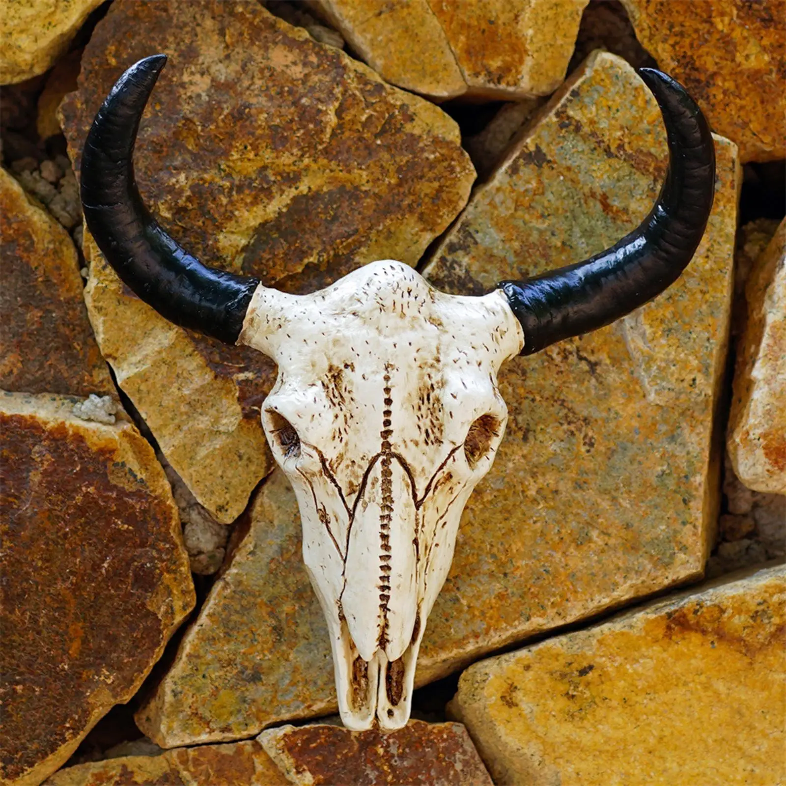3D Cow Skull Head Animal Sculpture Realistic Bull Head Resin Wall Hanging for Bar Hotel Home Art Decor