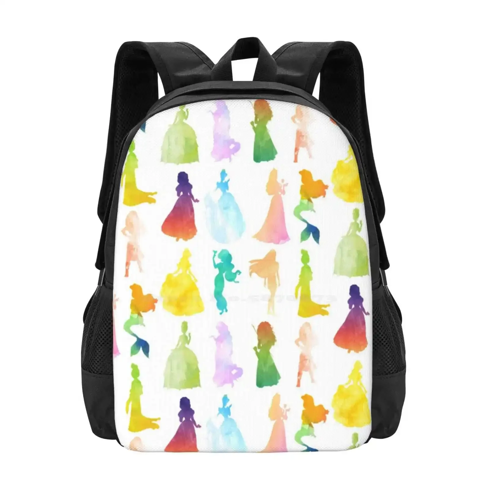 

Princesses Watercolor Silhouette School Bag Big Capacity Backpack Laptop Princesses Watercolor Silhouette Ariel Aurora Sleeping