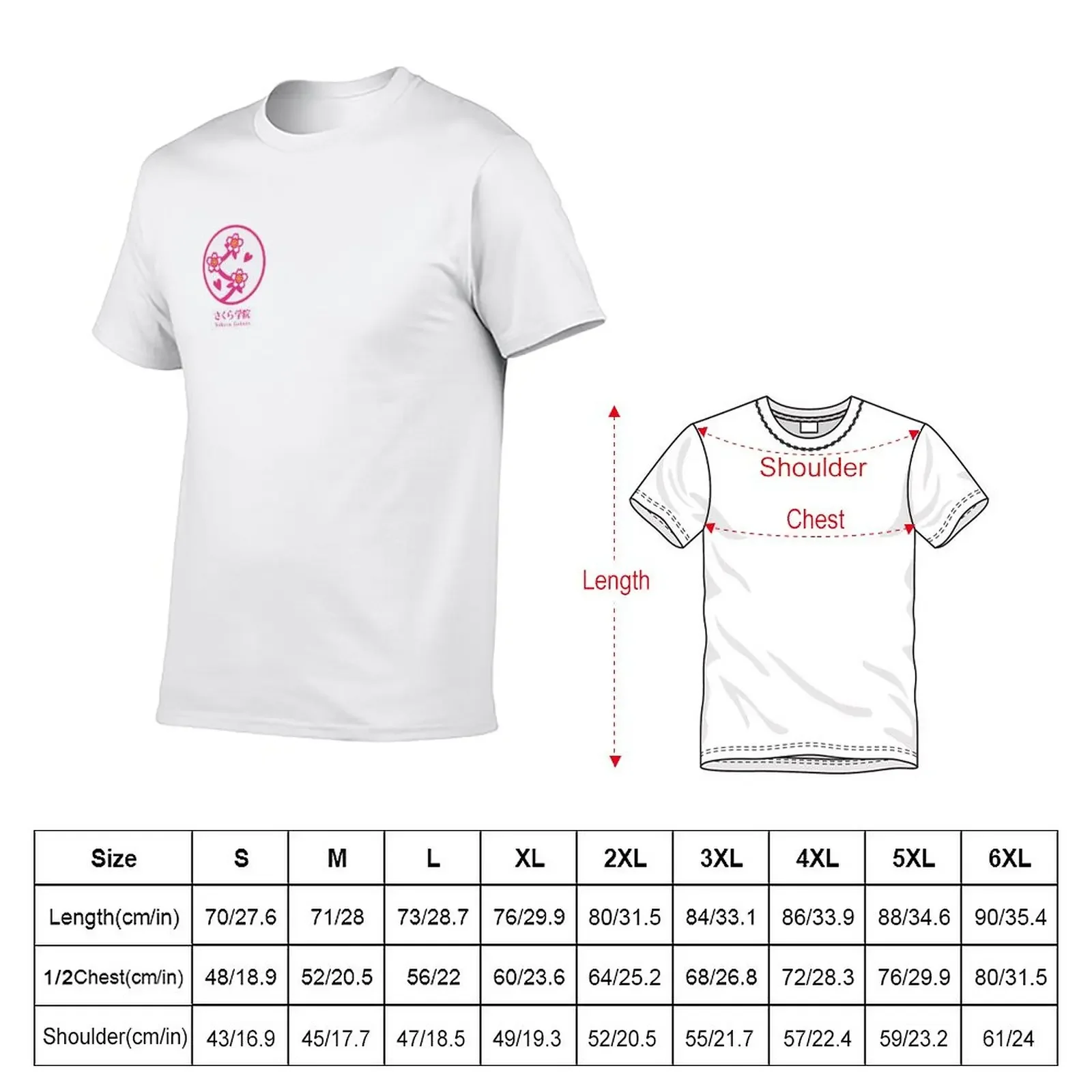 New Sakura Gakuin logo T-Shirt T-shirt for a boy korean fashion mens white t shirts