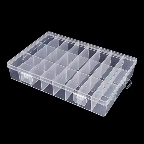 24 Grid Transparent Storage Boxes Hardware Buttons Fishing Jewellery Accessories Packaging Boxes Stationery Storage Boxes