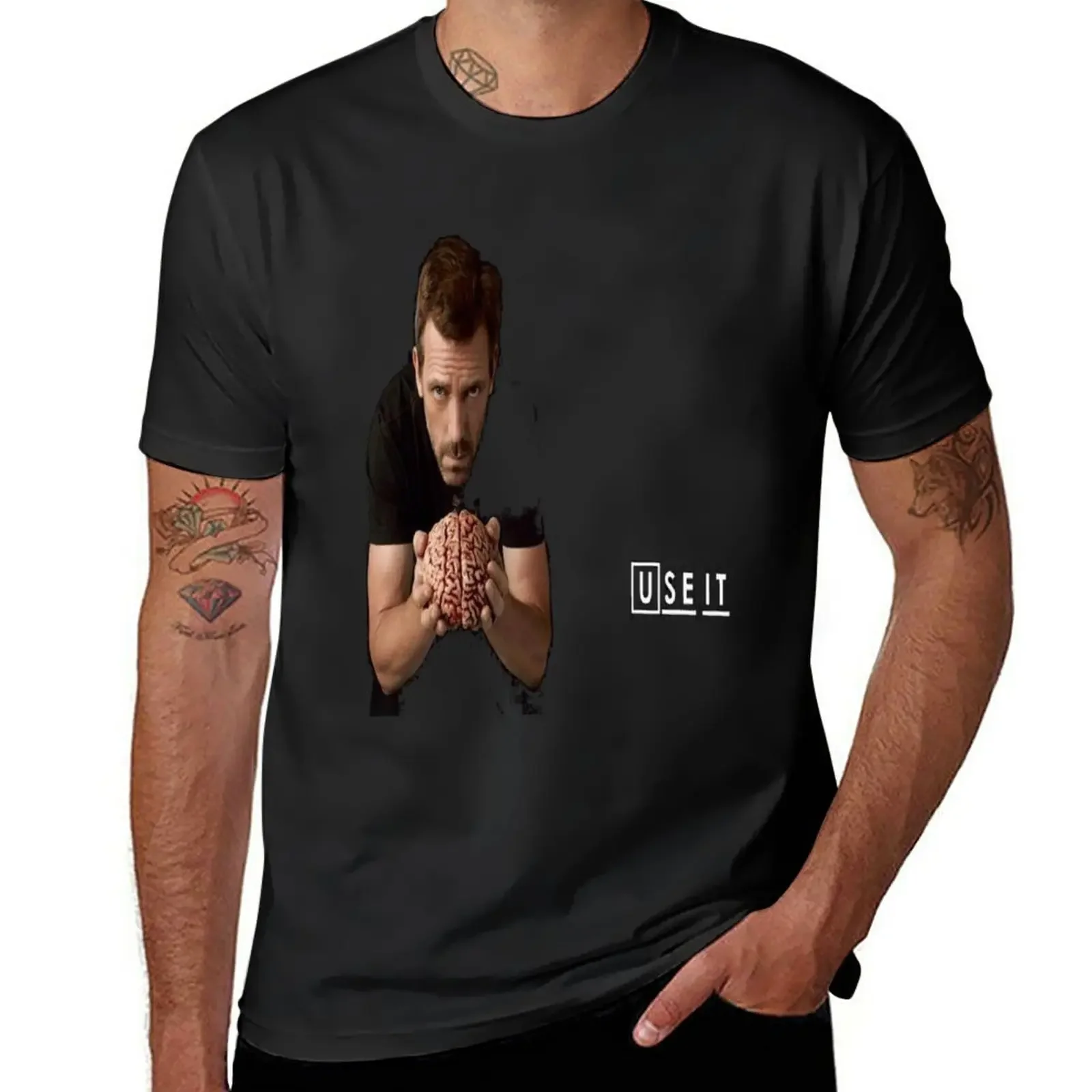 Dr. House mit Gehirn T-Shirt Schweiß Custom izeds Herren weiße T-Shirts