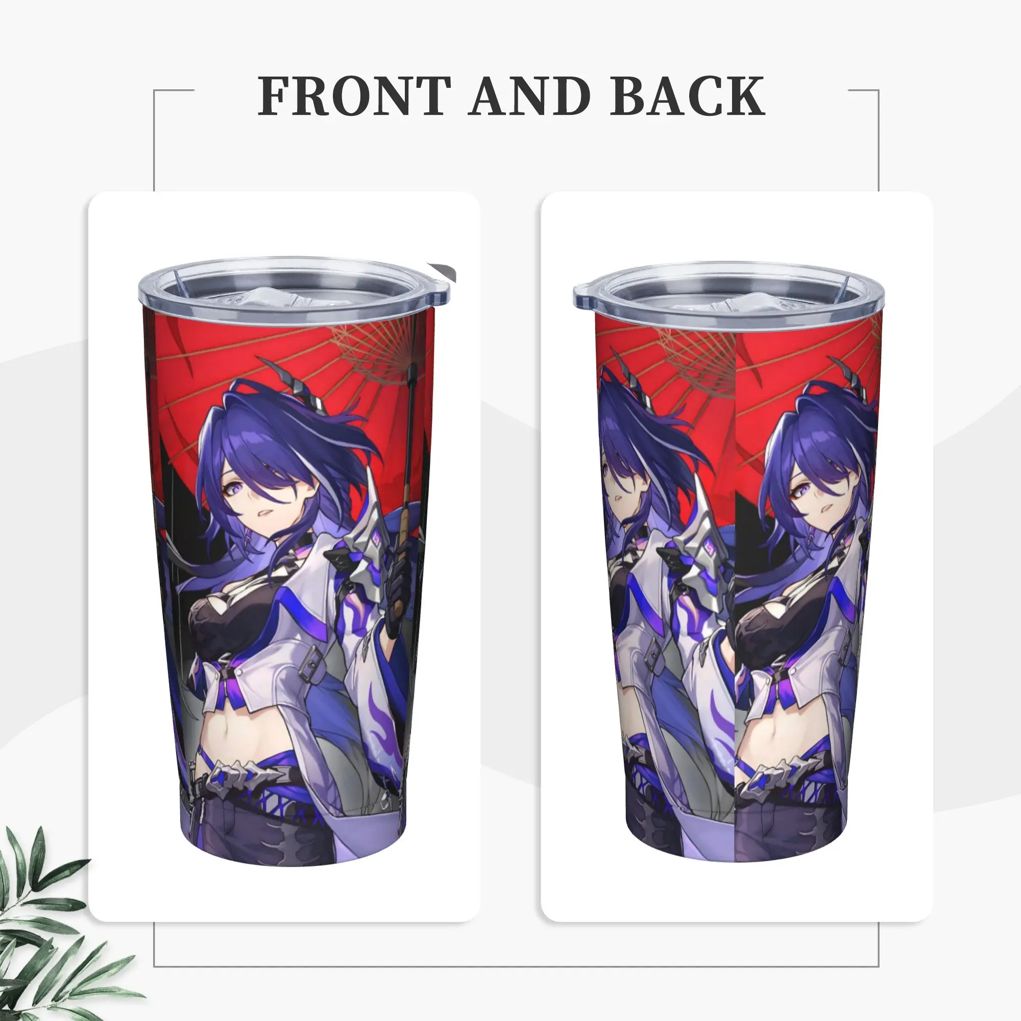 Acheron Tumbler Vacuum Insulated Honkai Anime Thermal Cup Vacuum Flask Outdoor Mug Hot Cold Drink, 20oz