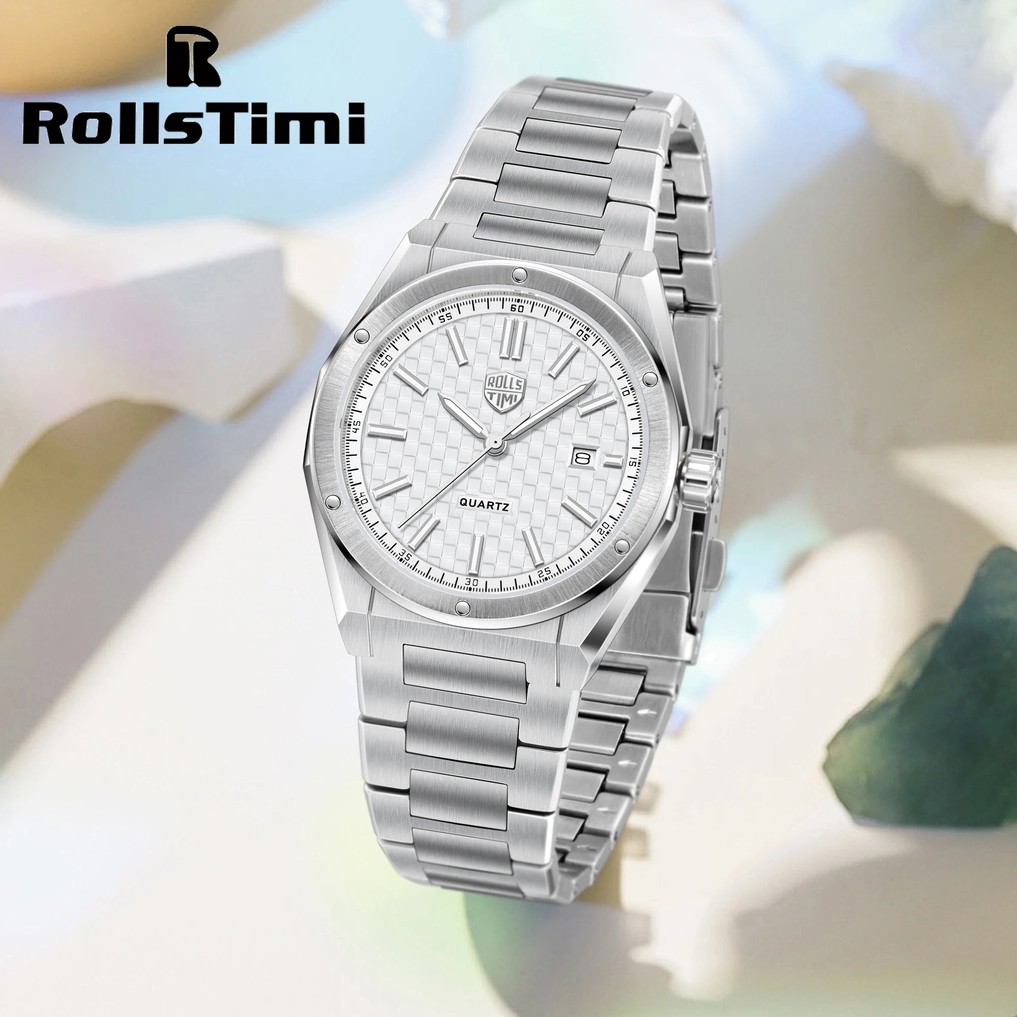 

2025 New Men's Watch RollsTimi Top Design Quartz Watch Luxury Sapphire Mirror Wrist Watches Waterproof Sports Clock Gift For Man