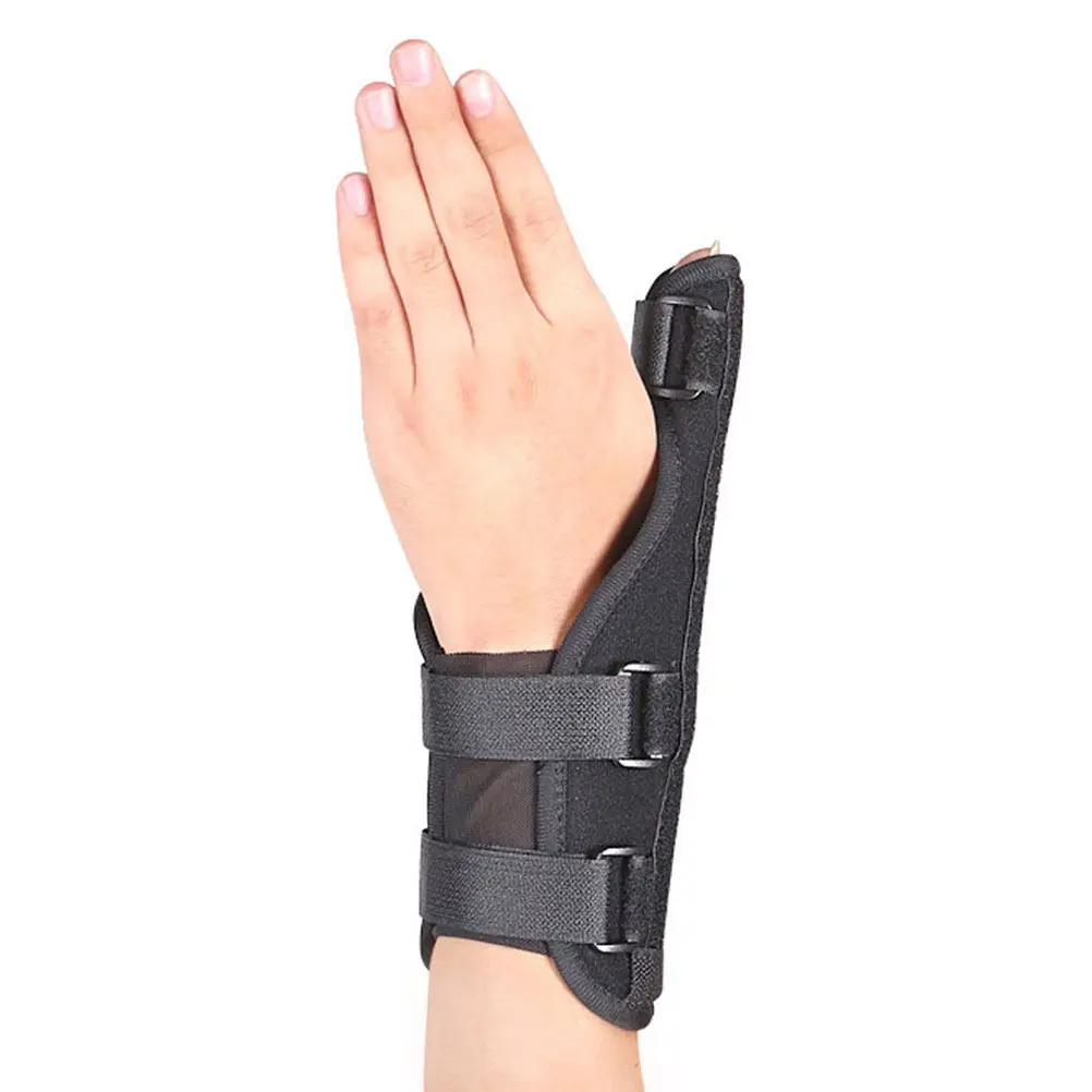 

Wrist Wrap Thumb Splint Adjustable Aluminum Brace Support Protector Thumb Injury Relief for Running Cycling Hiking