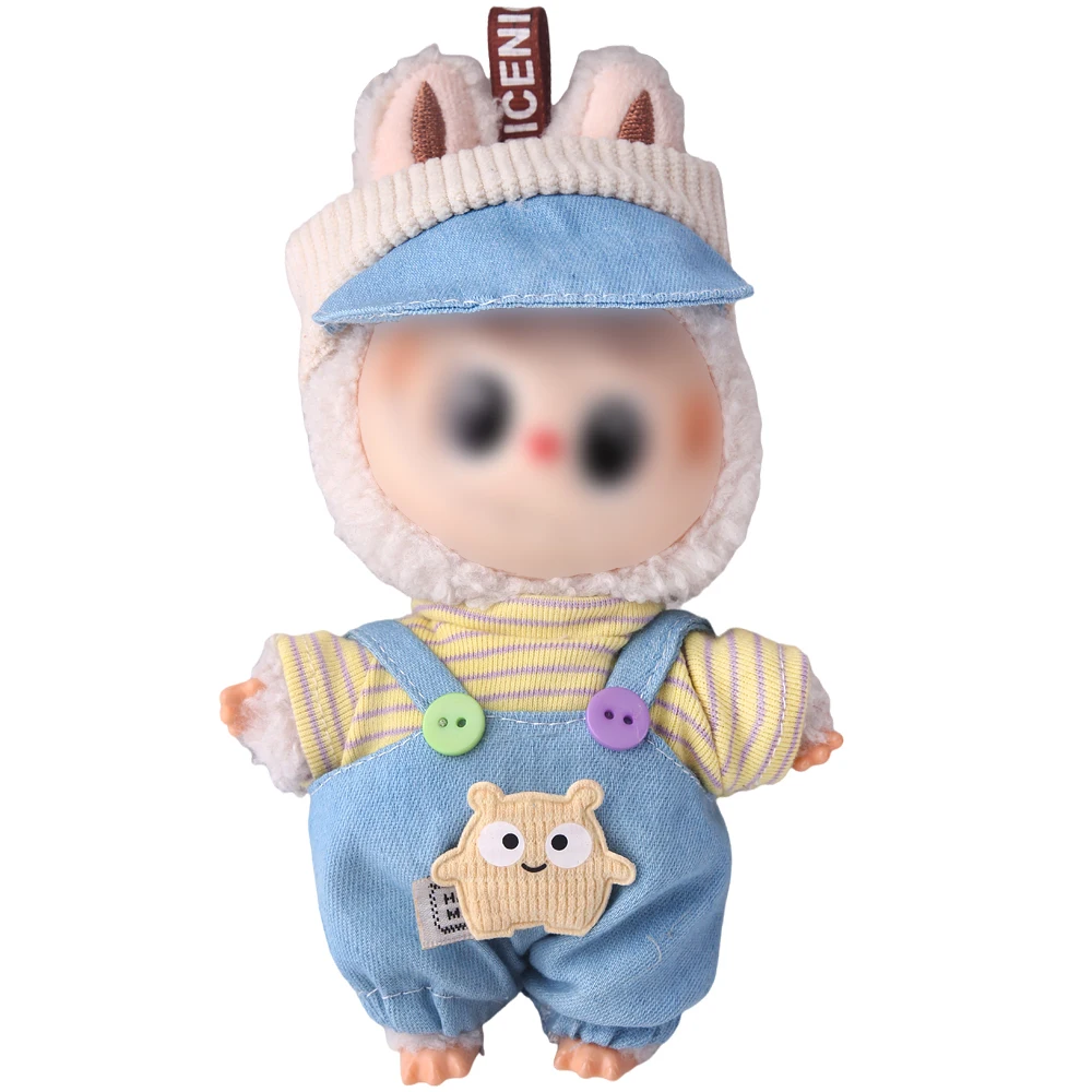 17cm 인터넷 스타 라부부 의상 귀여운 오버올 의상 한국 K팝 엑소 아이돌 슈트 의류 어린이 장난감 액세서리