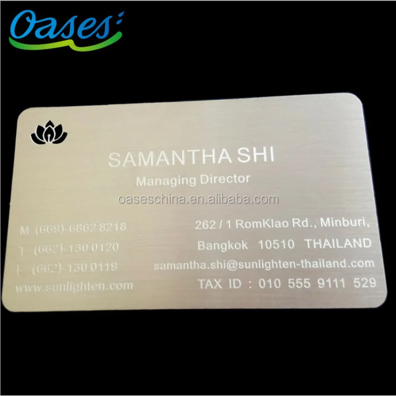 piecesLaser cutting brushed stainless steel business cardsCustom