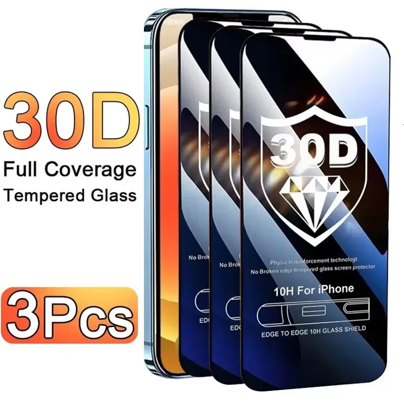 3PCS Displayschutzfolie aus gehärtetem Glas für iPhone 17 Air 16 15 14 13 12 11 Pro Max Plus 12 Mini 16e i16 Displayschutzfolie Abdeckung