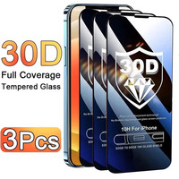 3PCS Tempered Glass Screen Protector for IPhone 17 Air 16 15 14 13 12 11 Pro Max Plus 12 Mini 16e i16 ScreenProtector Film Cover