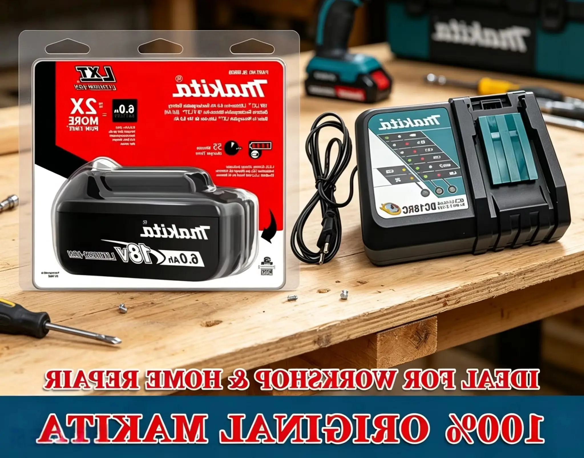 Makita BL1860B 18V 6Ah Lithium-Ion High Capacity Rechargeable Battery Power Tool Compatible with 18V Makita Models