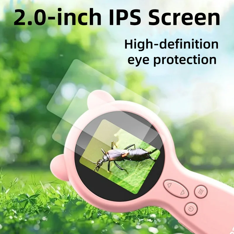 Crianças 500x ciência brinquedo bolso microscópio com função de foto e vídeo mini microscópio portátil ao ar livre crianças brinquedo educativo presente