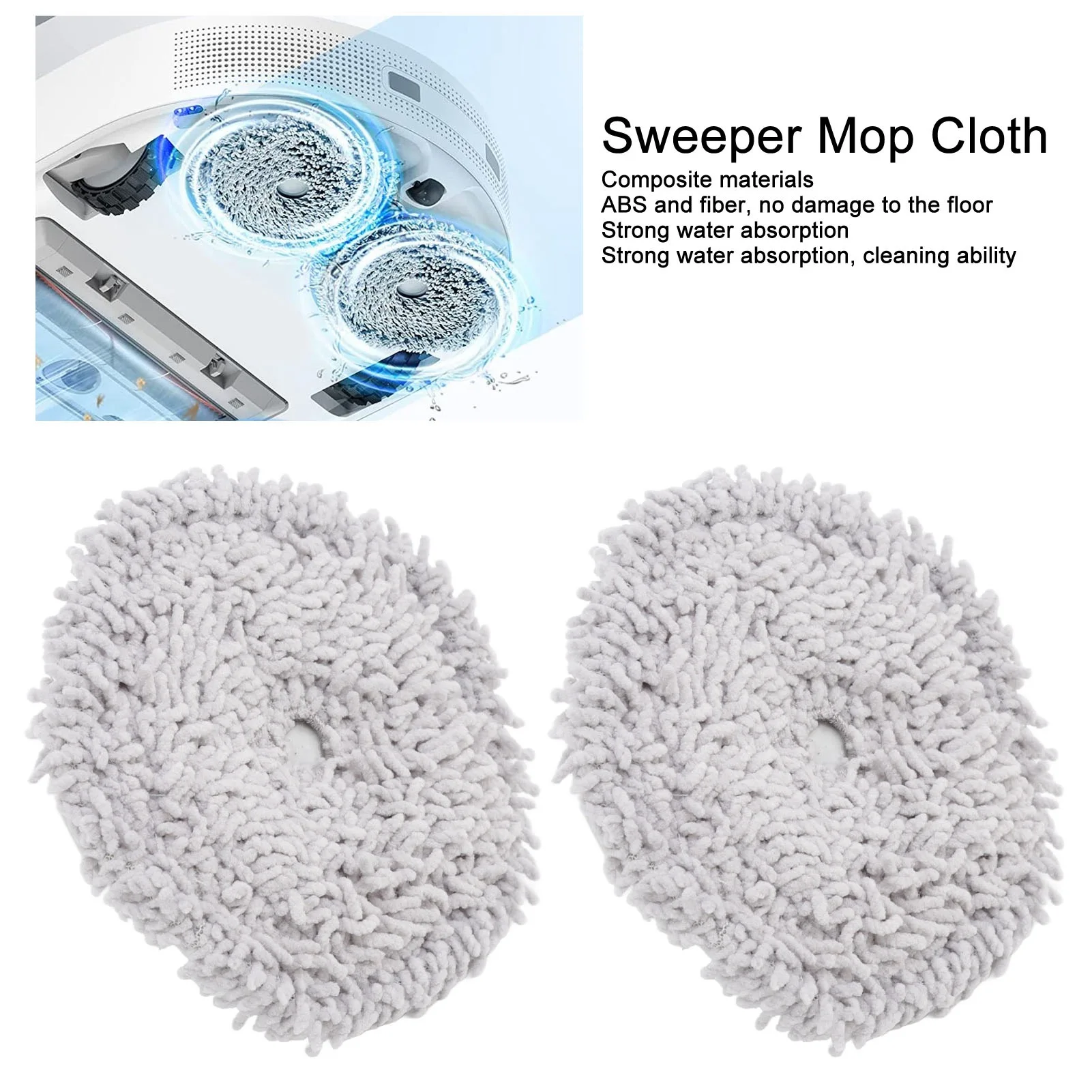 2 PCS Sweeper Cleaning Mop Cloth for Dreame W10 W10 PRO Replacement Mop Pads Bracket Sweeper Cleaning Mop Cloth Sweeper Mop Pads