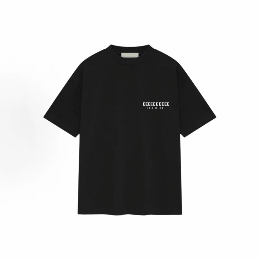 

25ss Trendy Brand Always On Classic Short Sleeve Tee Men Double Line Logo Print Pure Cotton T shirt Thick Fabric Tees Oversized