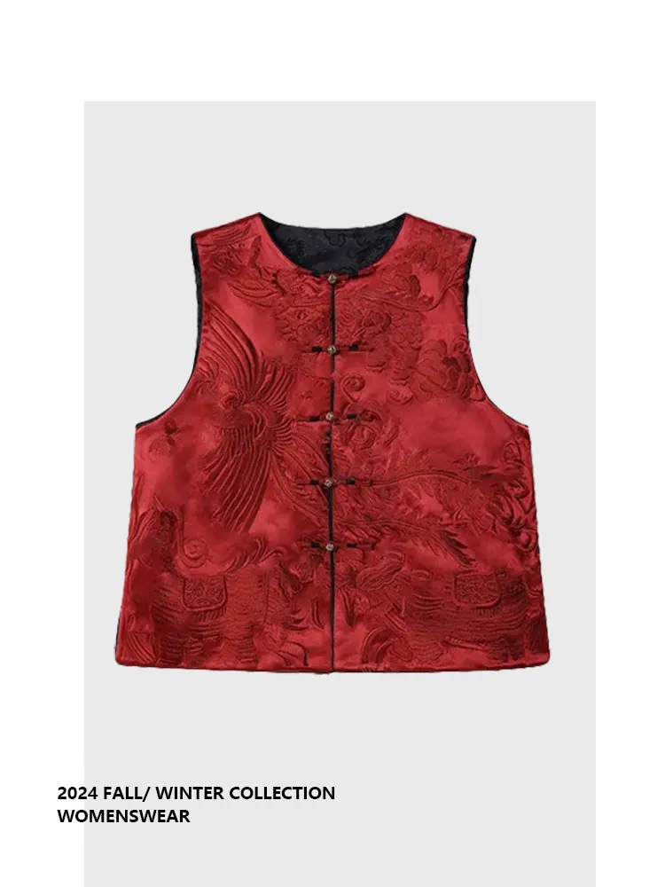 

Жилет Ele с вышивкой для ранней весны, Forever 2, новый китайский ретро-дизайн, простой, больших размеров, женский, модный, для повседневной носки