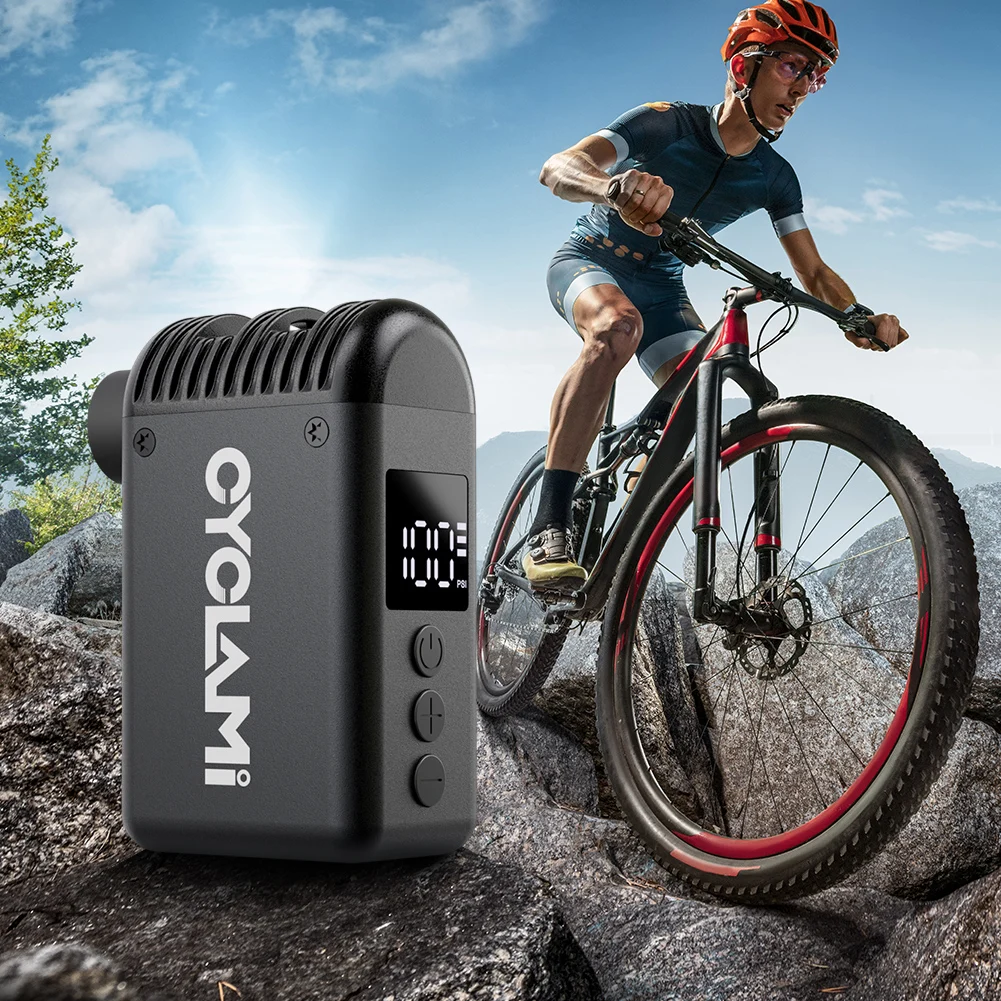 

Electric Bike Tire Pump Rechargeable Bike Pump Mini Portable Bicycle Pump Cordless Air Pump for Road Bike Mountain Bike E-Bike