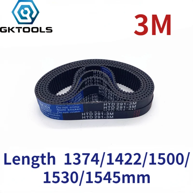 

HTD3M Rubber timing belt length 1374/1422/1500/1530/1545mm suitable for 10/15mm wide pitch 3mm