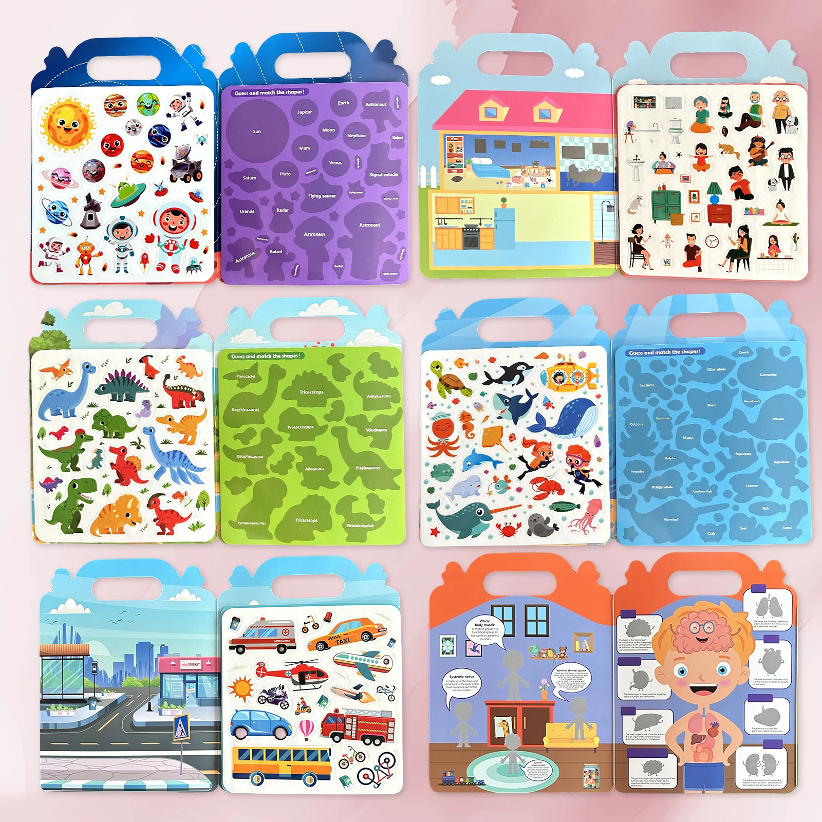 Children's Toy Book Stick The Object To The Corresponding Position Repeatable Paste Children's Educational Books Easy To Carry