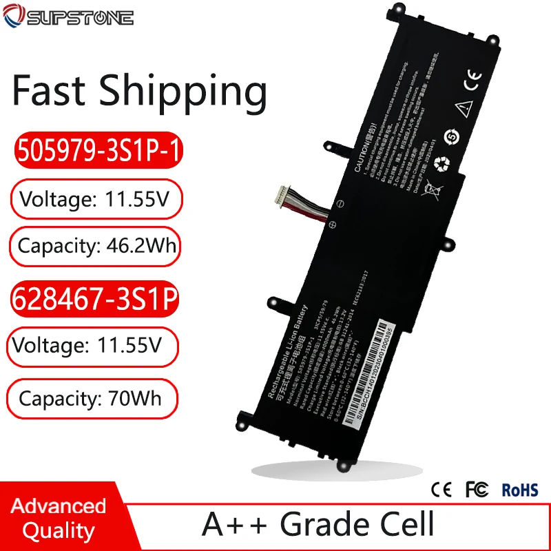 

505979-3S1P-1 628467-3S1P-3 Laptop Battery Chuwi Pro 13 CWI528,CoreBook X Pro CWI530 CWI536,X14 CWI529,3ICP5/59/79 3ICP7/85/67