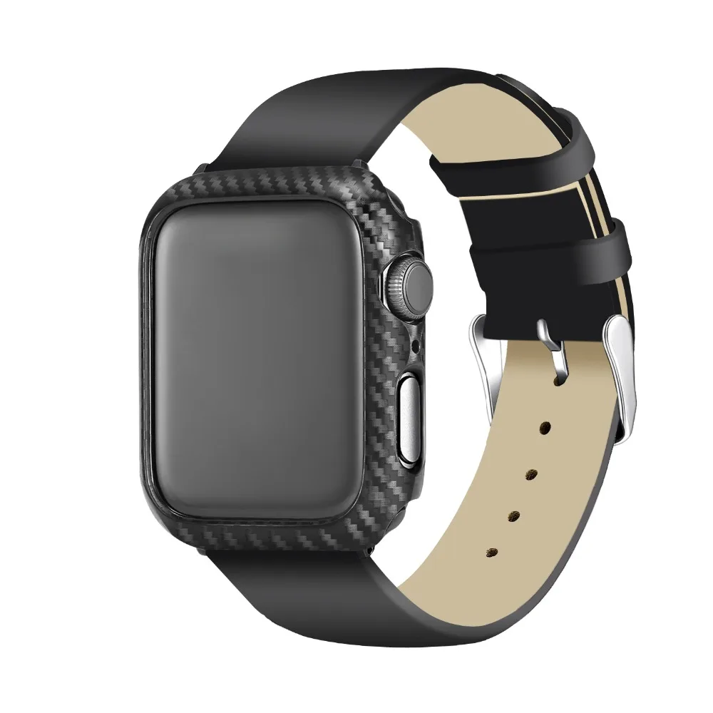 Apple Watch用カーボンファイバープロテクター,Apple Watch用保護カバー,44mm, 40mm, 45mm, 41mm, 42mm, 38mm,iwatchシリーズ4, 5, 6,se 7、8、9、アクセサリー