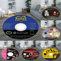 Popular PS N64 Game CD Design Circular Rugs Personalized Design Flannel Circular Carpet Living Room Sofa Blanket Exquisite INS