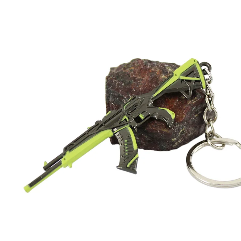 Valorant RGX 11z Pro Vandal Game الطرفية مسدس صغير المفاتيح مسدس الأسلحة نموذج ظهره زينة المعادن الحرفية الصبي لعبة هدية