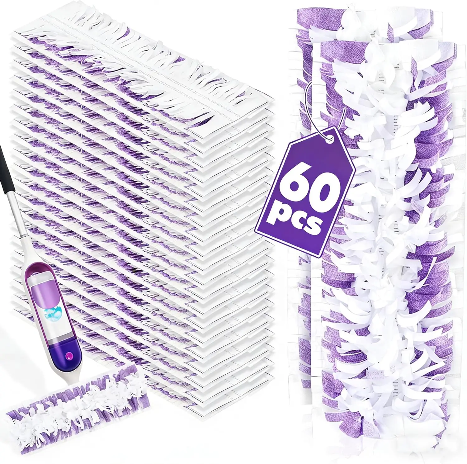 

60 Pack Disposable Pads Compatible with Power Mop Pads Replacement for Power Mop Refills, Multi-Surface &Wood Floor Cle