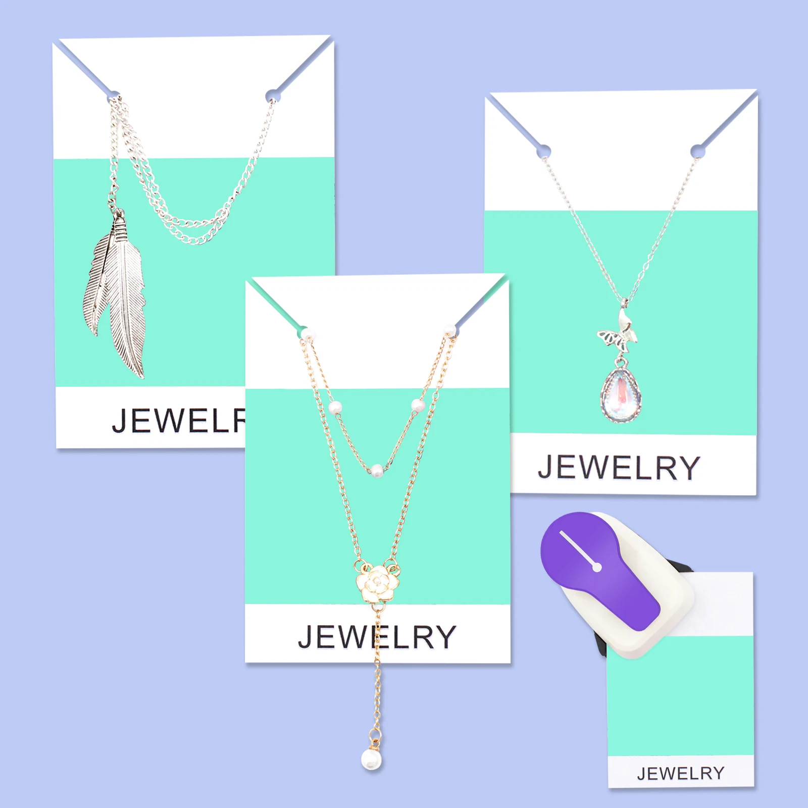 Corner Necklace Card Punch, Necklace cardboard holder Paper hole punch Puncher Cutter Jewerly