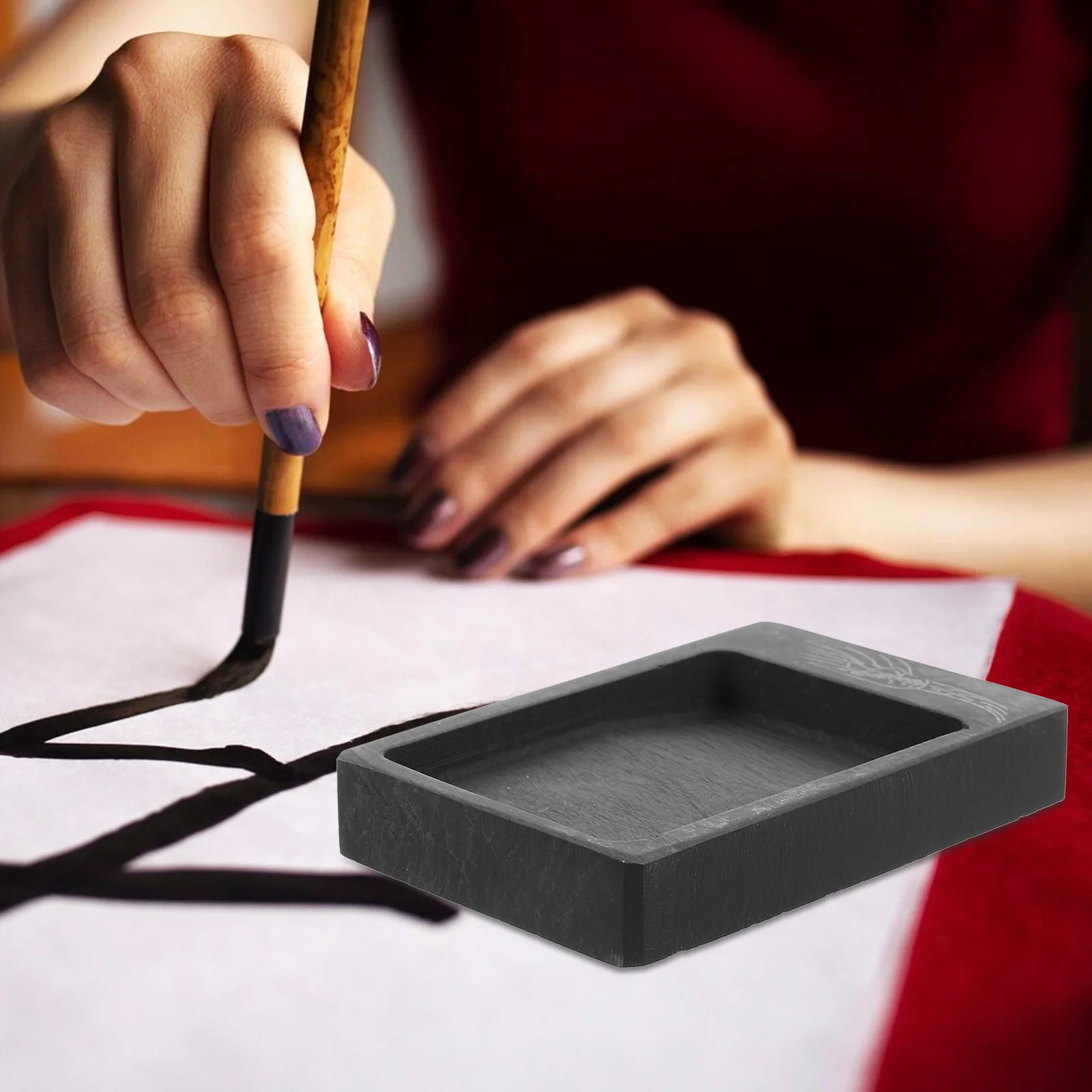 Calligraphy Student Inkstone Painting Inkslab Accessory for Writing Mini Drawing Black Grinding