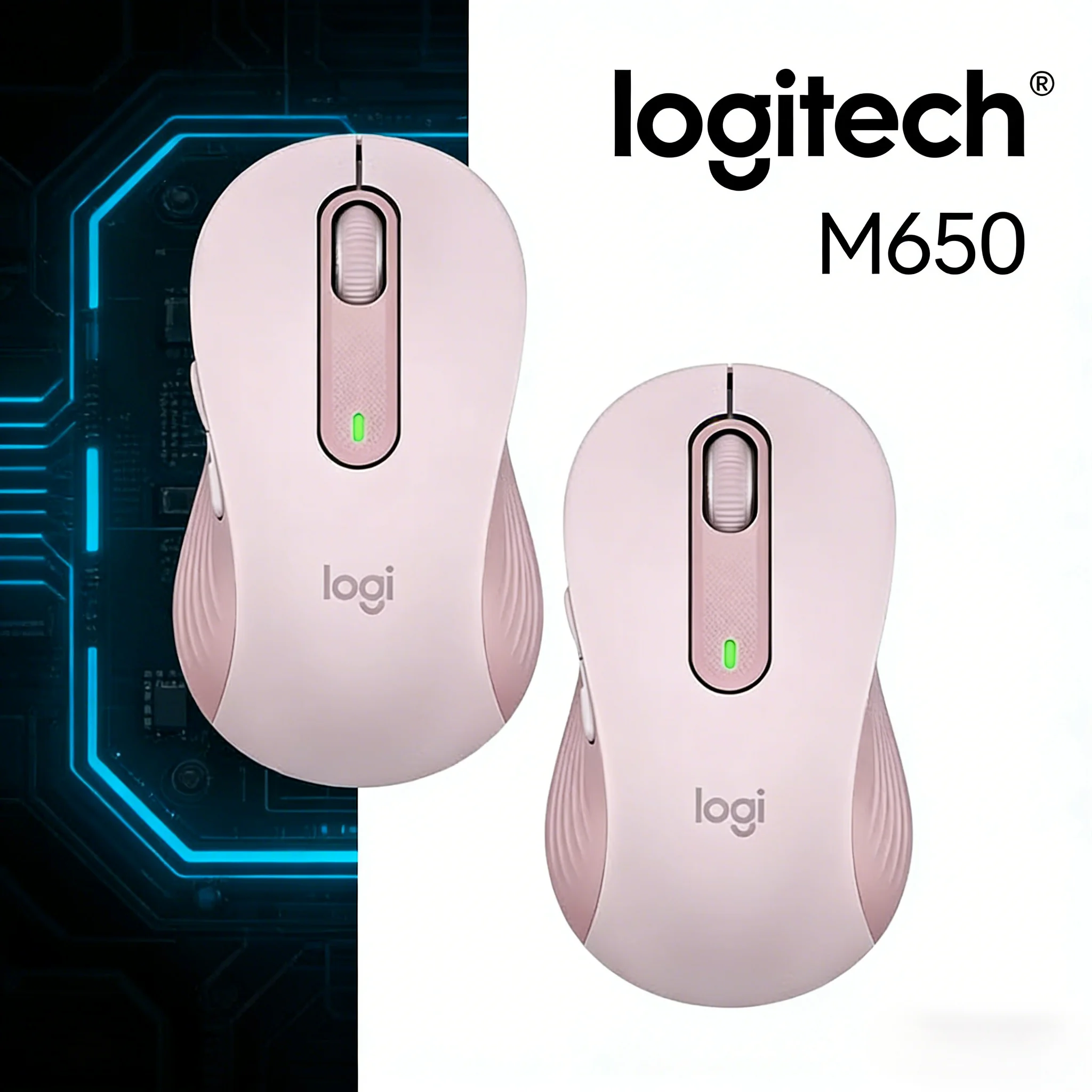 

Logitech M650/M650L Wireless Mouse | 90% Quieter Click, Ergonomic for Medium-Small Hands. Smart Wheel for Office & Laptop