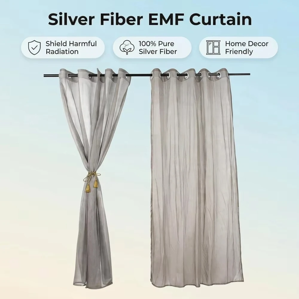Electromagnetic Shielded Silver Fiber Mesh Curtain Conductive Textile Window Cloth Soft and Breathable Design
