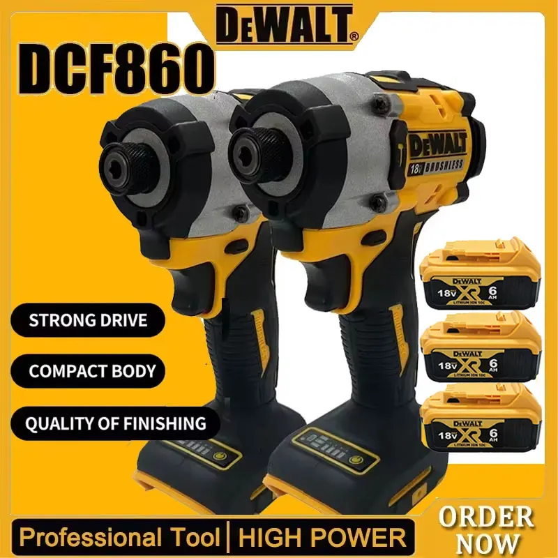 DEWALT DCF860 مثقاب مدمج لاسلكي/سائق 20 فولت مفك مثقاب كهربائي بدون فرشاة أدوات كهربائية قابلة لإعادة الشحن DCF850 مطورة