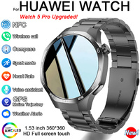 For HUAWEI GT5 PRO Smart Watch Men 1.53-inch AMOLED HD Screen Bluetooth Call GPS Trajectory NFC Heart Rate Compass Smartwatch