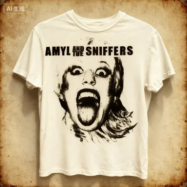 

Collection AMYL AND THE SNIFFERS Band Gifts for Fans White Printed T-Shirt Men's Summer Casual Y2K Top Harajuku Women Clothes