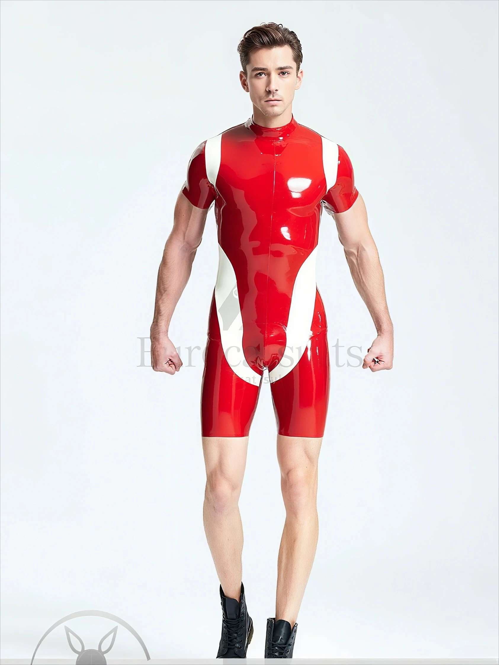 

customized latex catsuits men eurocat suits latex leotard rubber fetish customised clubwear cosplay Male Surfsuit