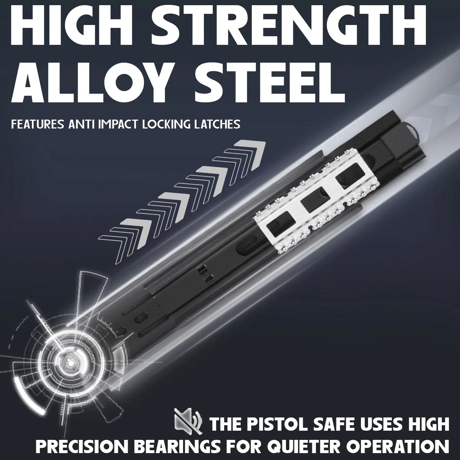 Biometric Handgun Gun Safe For Nightstand Slider Fingerprint Hand gun Safe Bedside Pistol Safe For Desk Car Truck with PIN Code